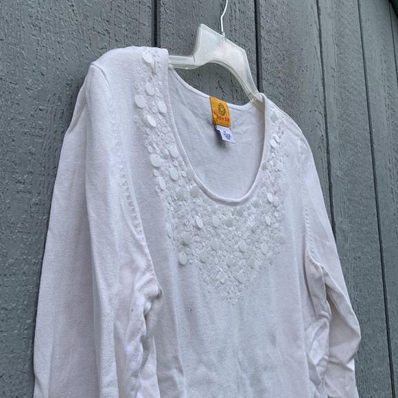 Ruby Rd White Sweater Top - Picture 2 of 4